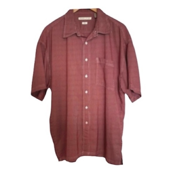 ROBERT STOCK Red Gingham Check Short Sleeve Button Down Shirt Men’s Size Large - Picture 1 of 7